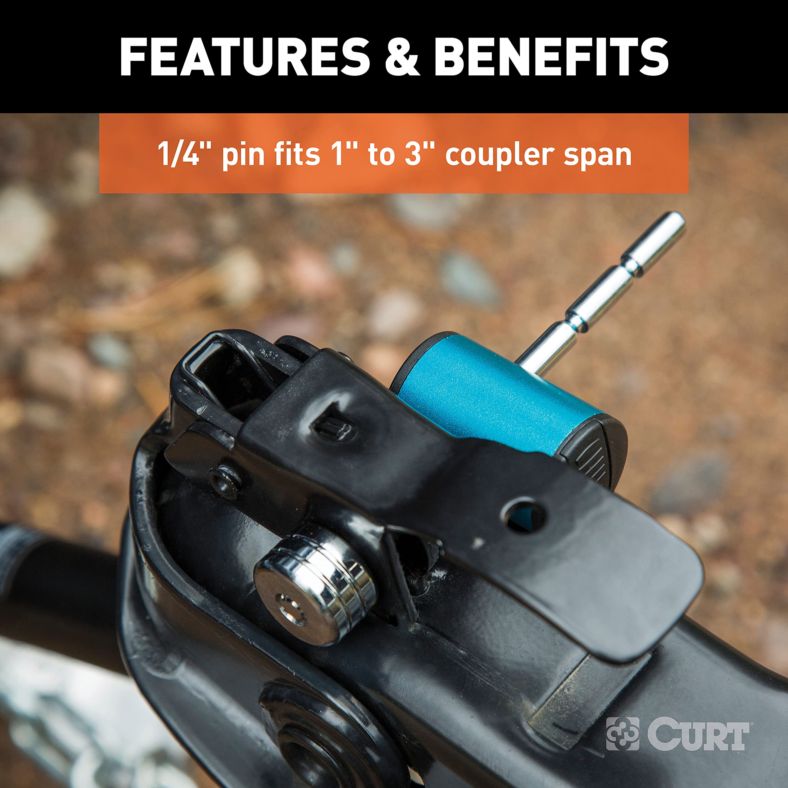 1/4-inch pin diameter fits latch-type couplers from 1 to 3 inches.