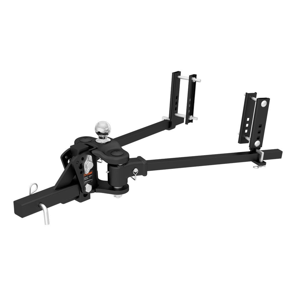 CURT 17500 TruTrack hitch with sway control keeps trailer aligned for smoother turns.