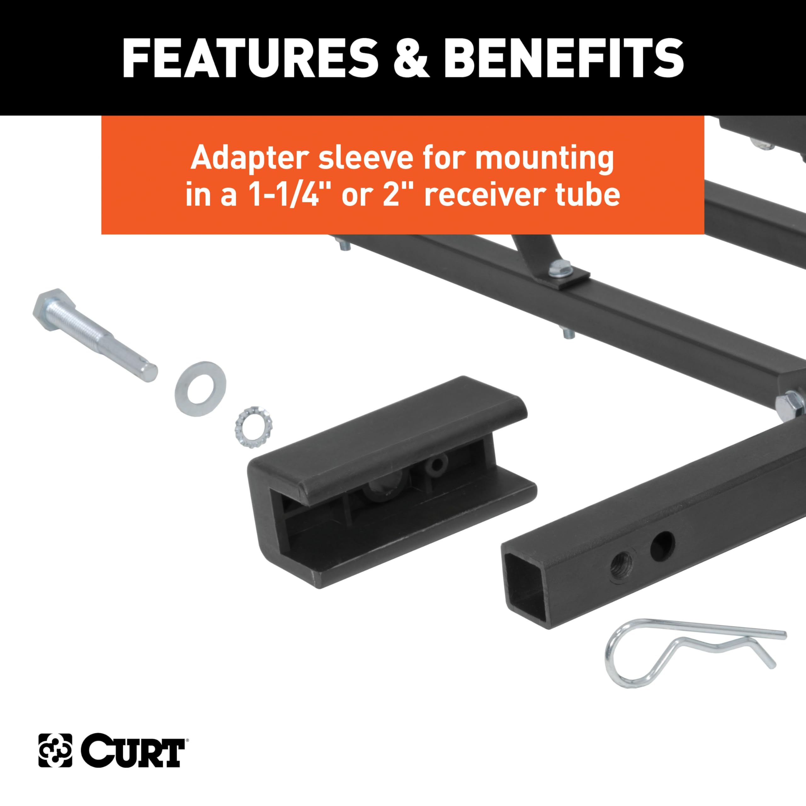 CURT 18145 built-in reflectors boost visibility for safer night loading.