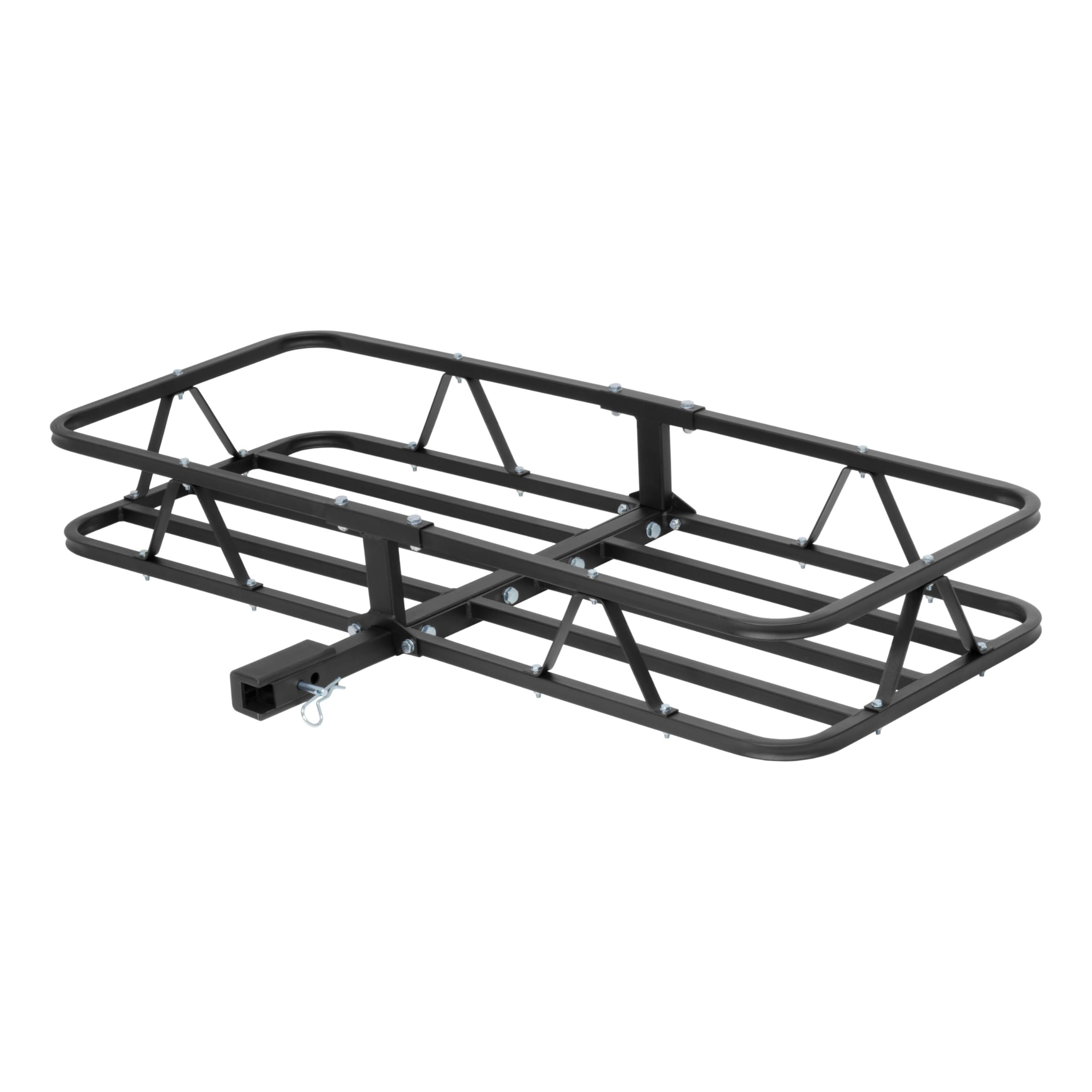 CURT 18145 cargo basket front view showing 6-inch sides for secure storage.