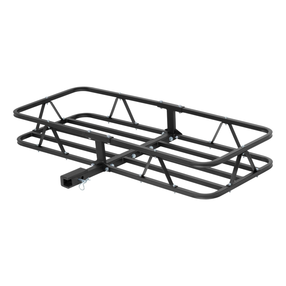 CURT 18145 cargo basket front view showing 6-inch sides for secure storage.