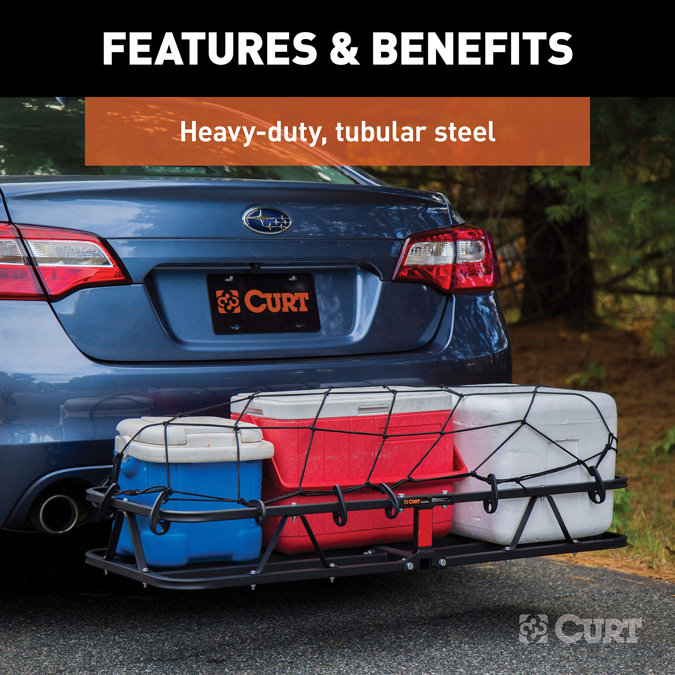 CURT 18145 dimensions and 500 lb capacity aid trip planning.