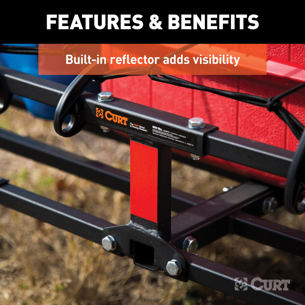 CURT 18145 rear-mounted setup frees interior space for passengers.