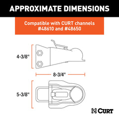 CURT 2-5/16-inch compatible coupler suitable for many trailers.