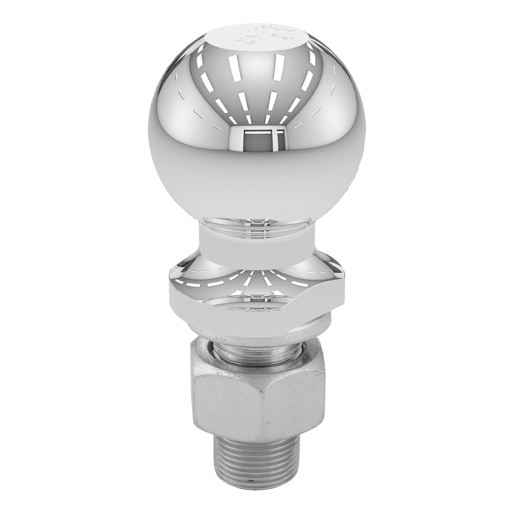 CURT 2-5/16-inch chrome trailer ball ready for heavy-duty towing.