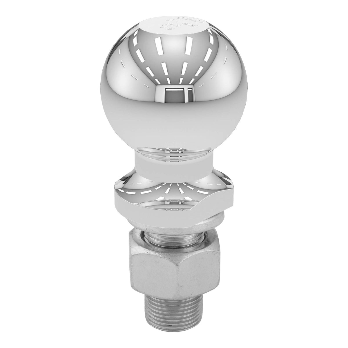 CURT 2-5/16-inch chrome trailer ball ready for heavy-duty towing.