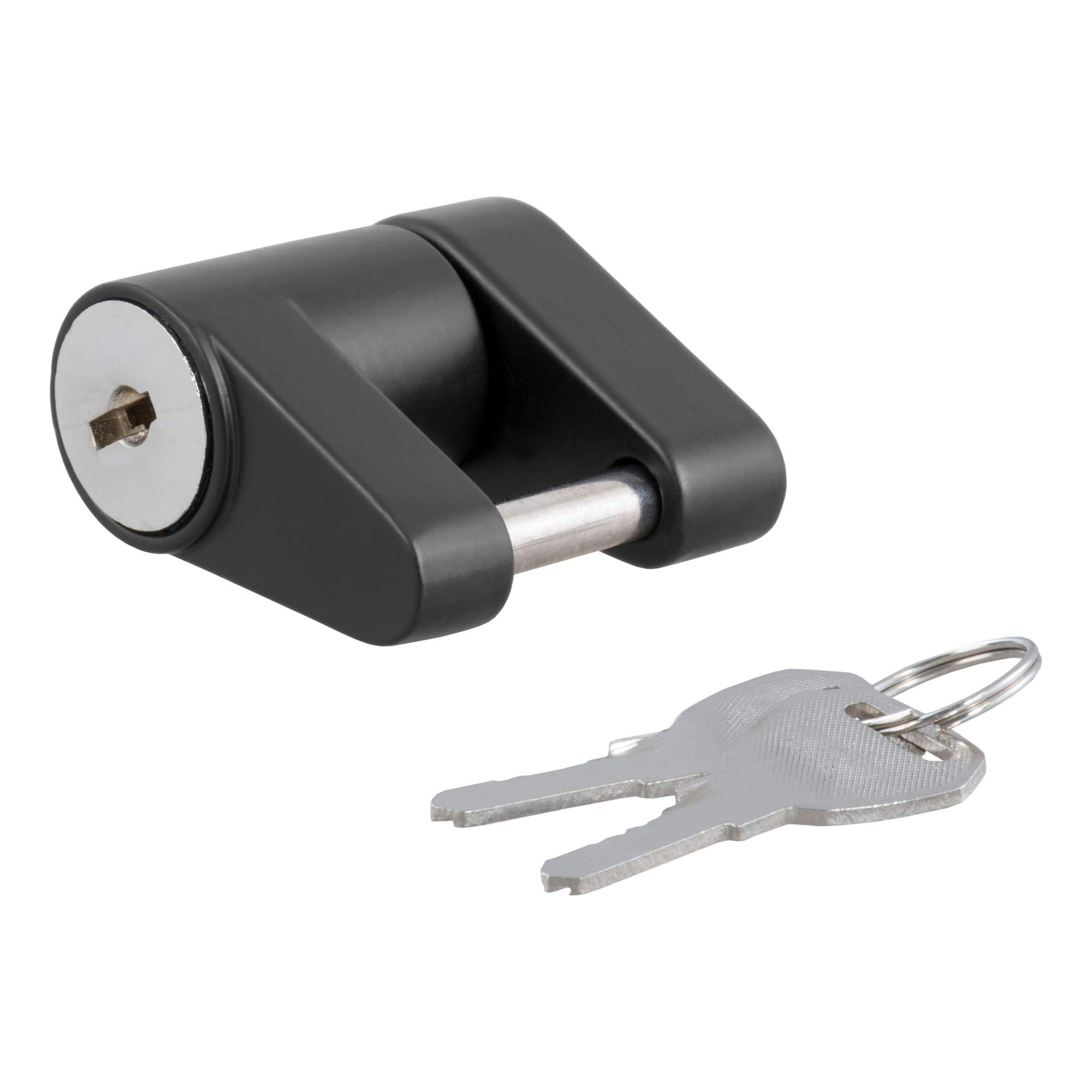CURT 23521 front view of the trailer coupler lock for enhanced security.