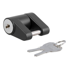 CURT 23521 front view of the trailer coupler lock for enhanced security.