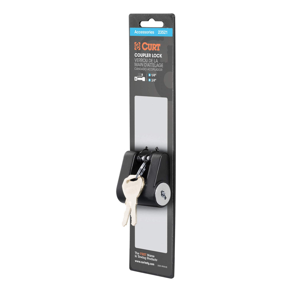 CURT 23521 latch-type coupler fit demonstrates versatile compatibility.