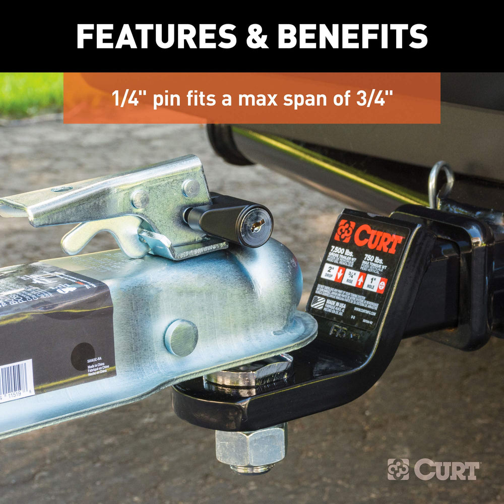 CURT 23521 pin diameter shown as one-quarter inch for compatibility.