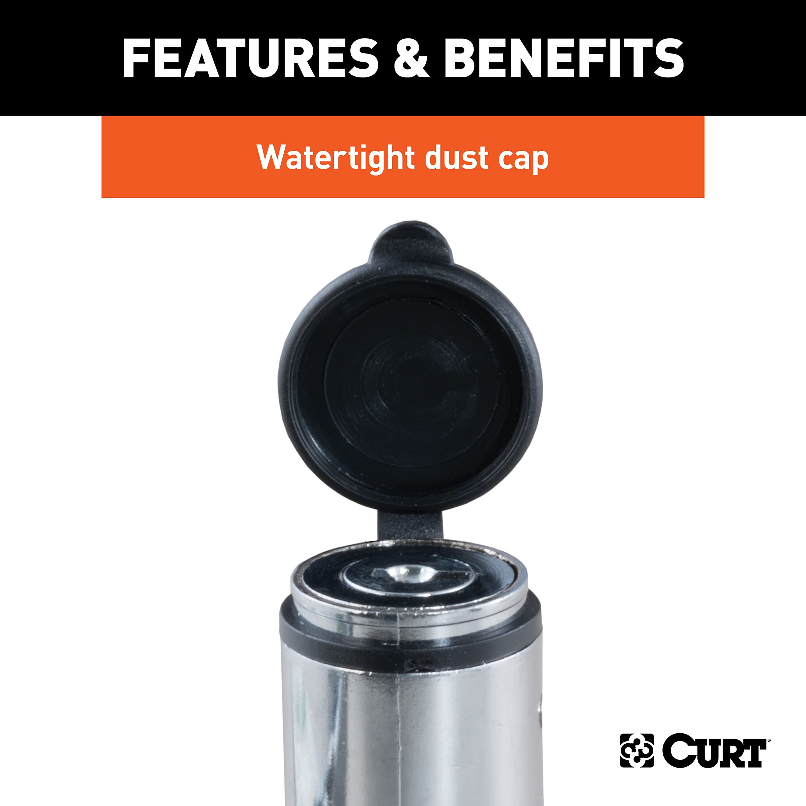 CURT 23523 chrome lock includes two keys for convenience and backup access.