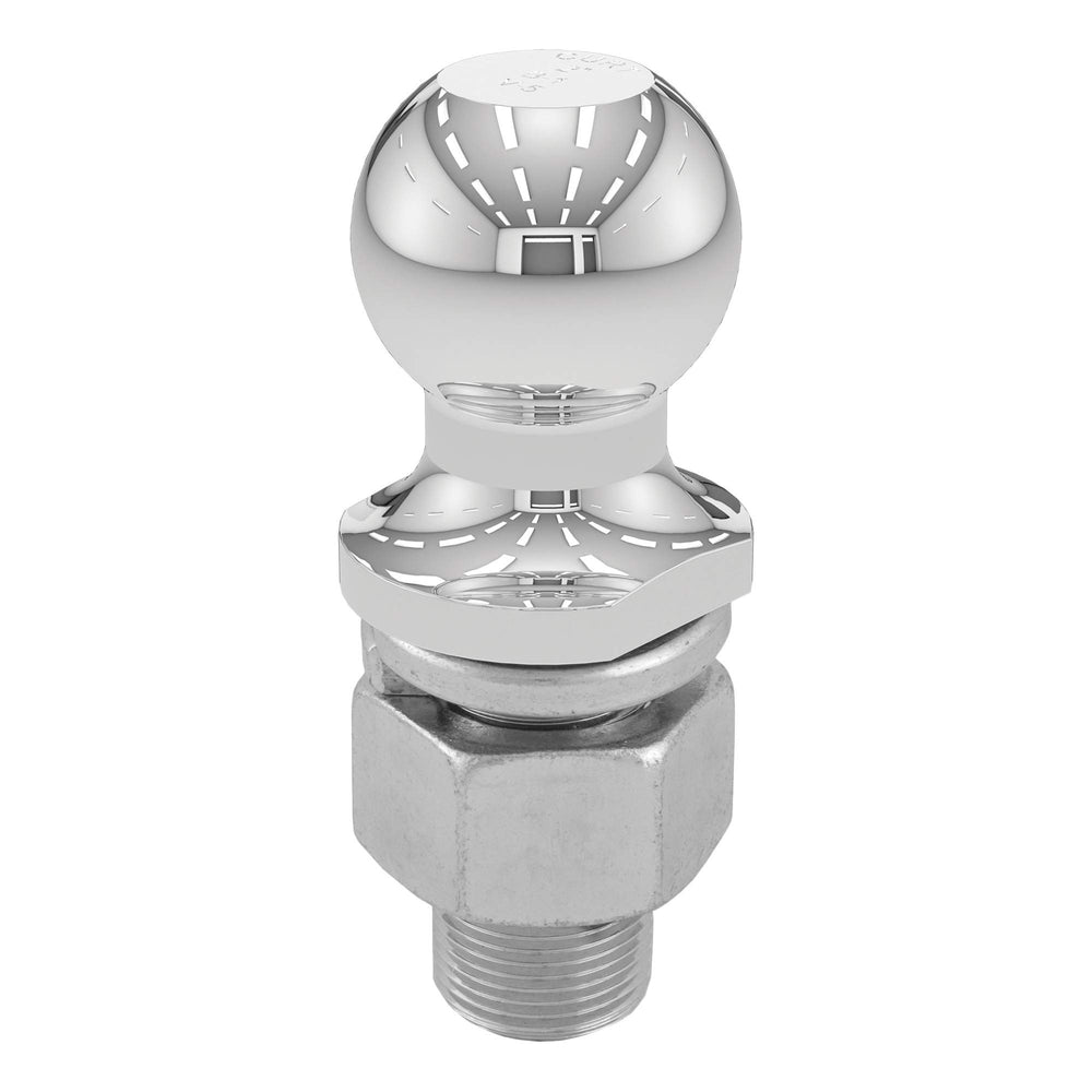 CURT 2-inch chrome trailer ball with rust-resistant finish for reliable towing.