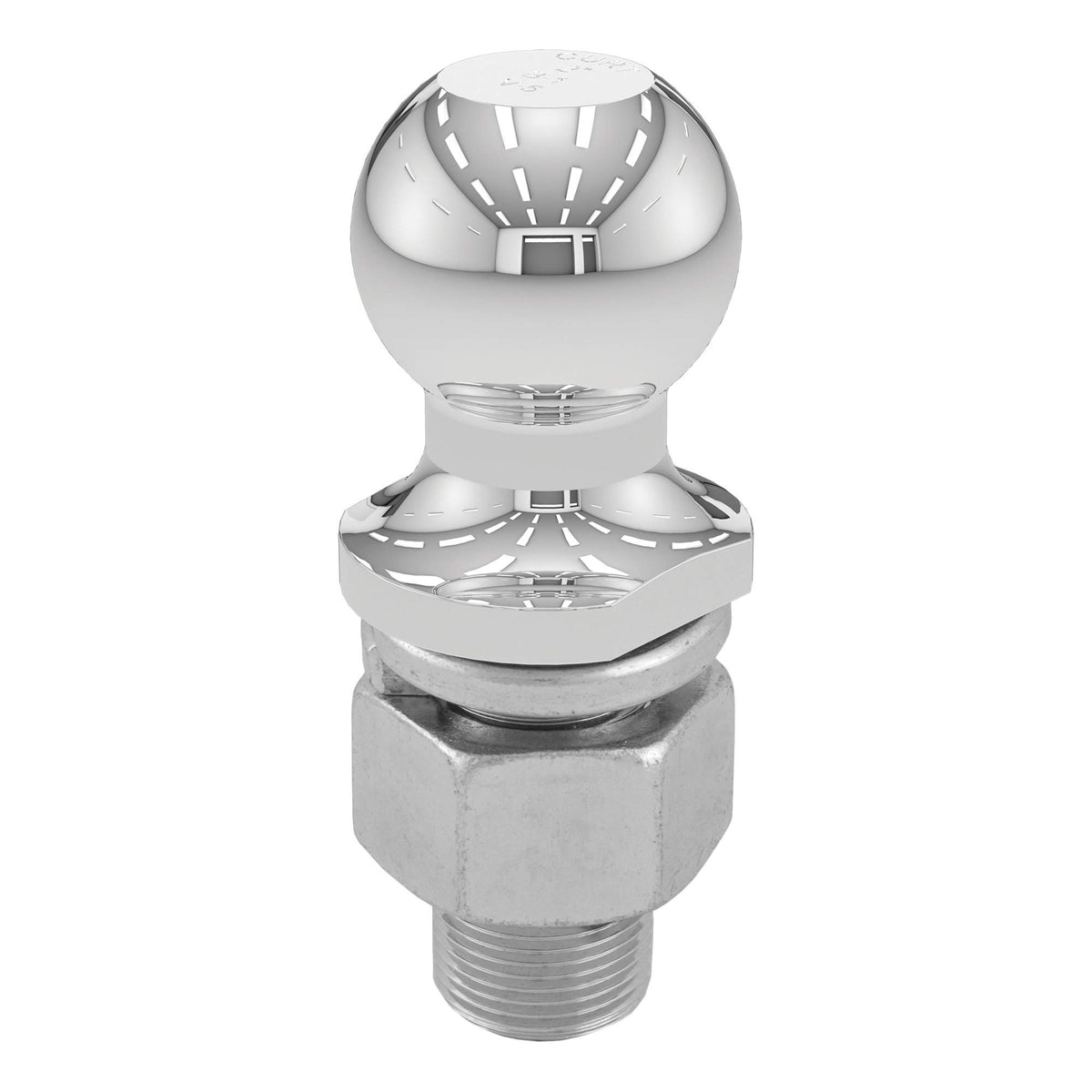 CURT 2-inch chrome trailer ball with rust-resistant finish for reliable towing.
