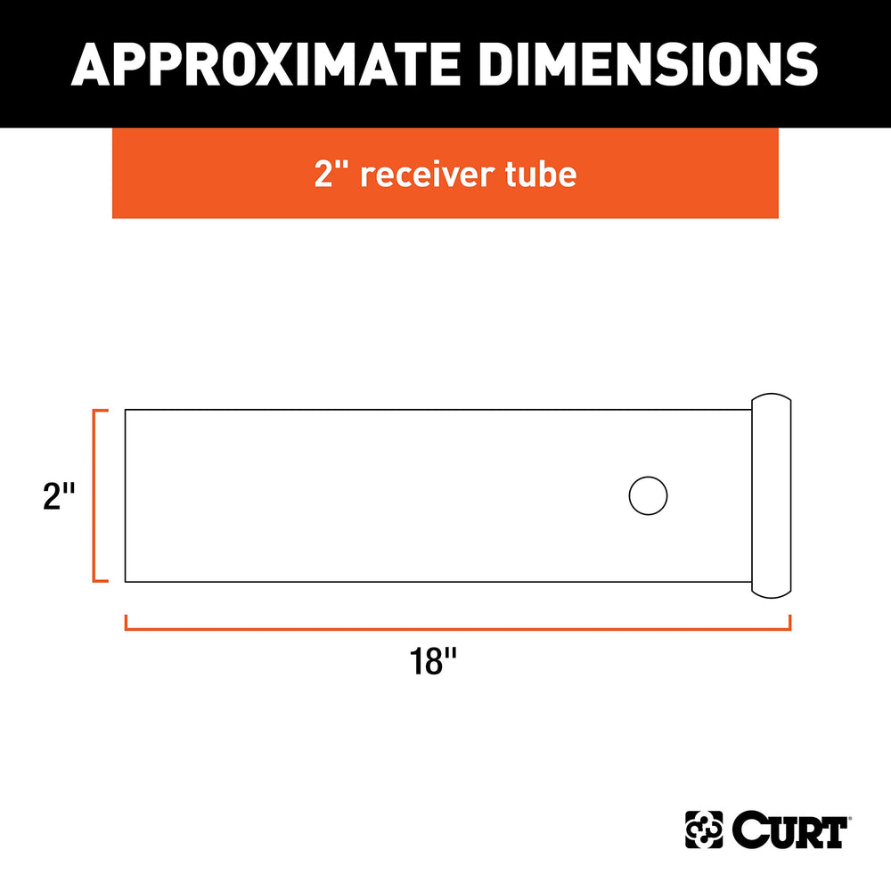 CURT 2x2 opening showing compatibility with standard ball mounts.