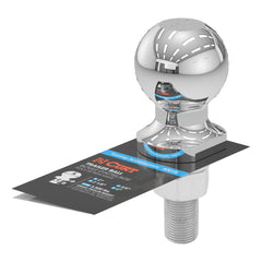 CURT 40018 chrome trailer hitch ball with hex nut and lock washer for secure install.