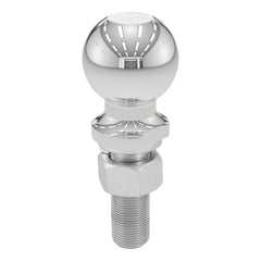 CURT 40021 trailer ball front view shows chrome finish and readiness for weather exposure.