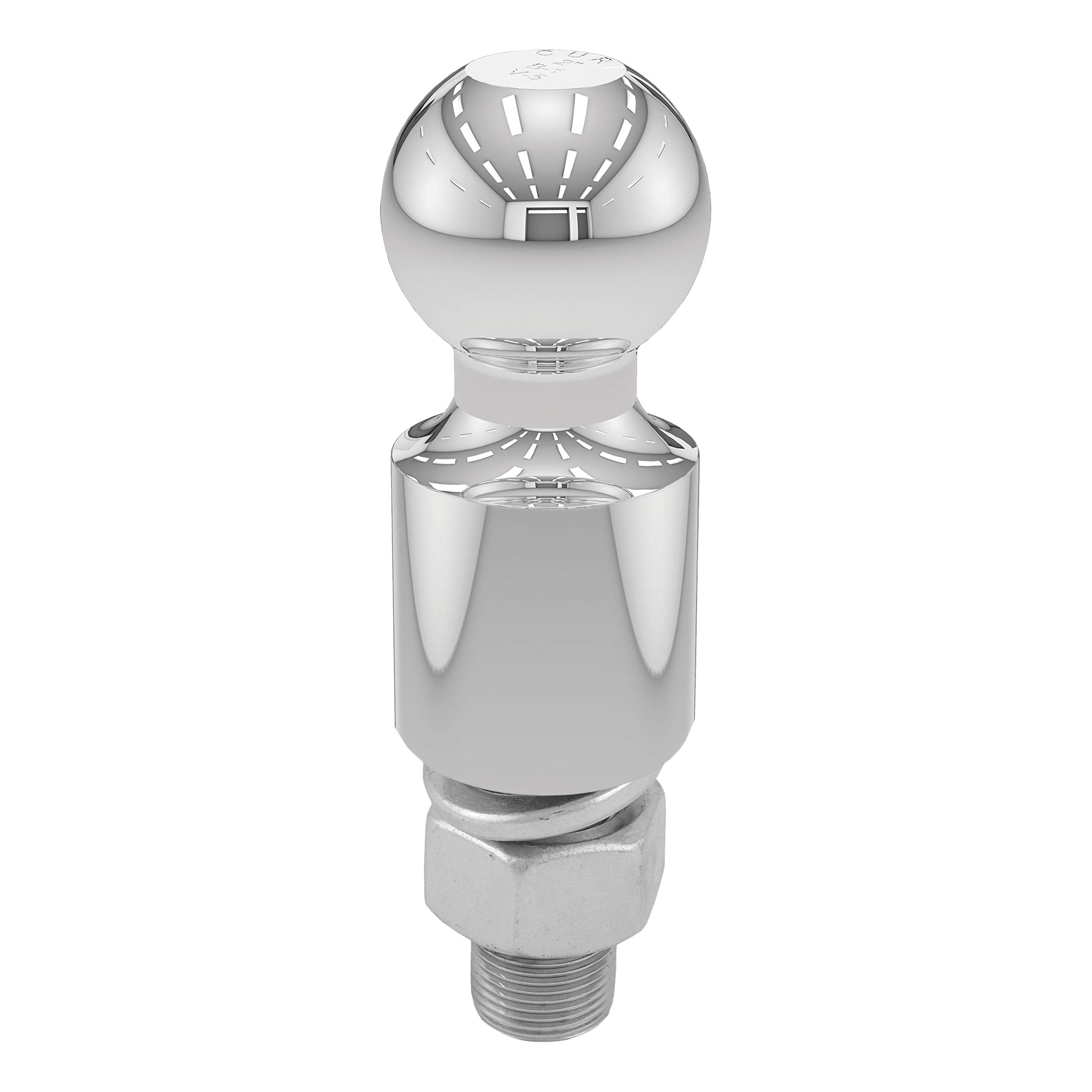 CURT 40034 chrome trailer ball with 2in rise shank for secure towing.