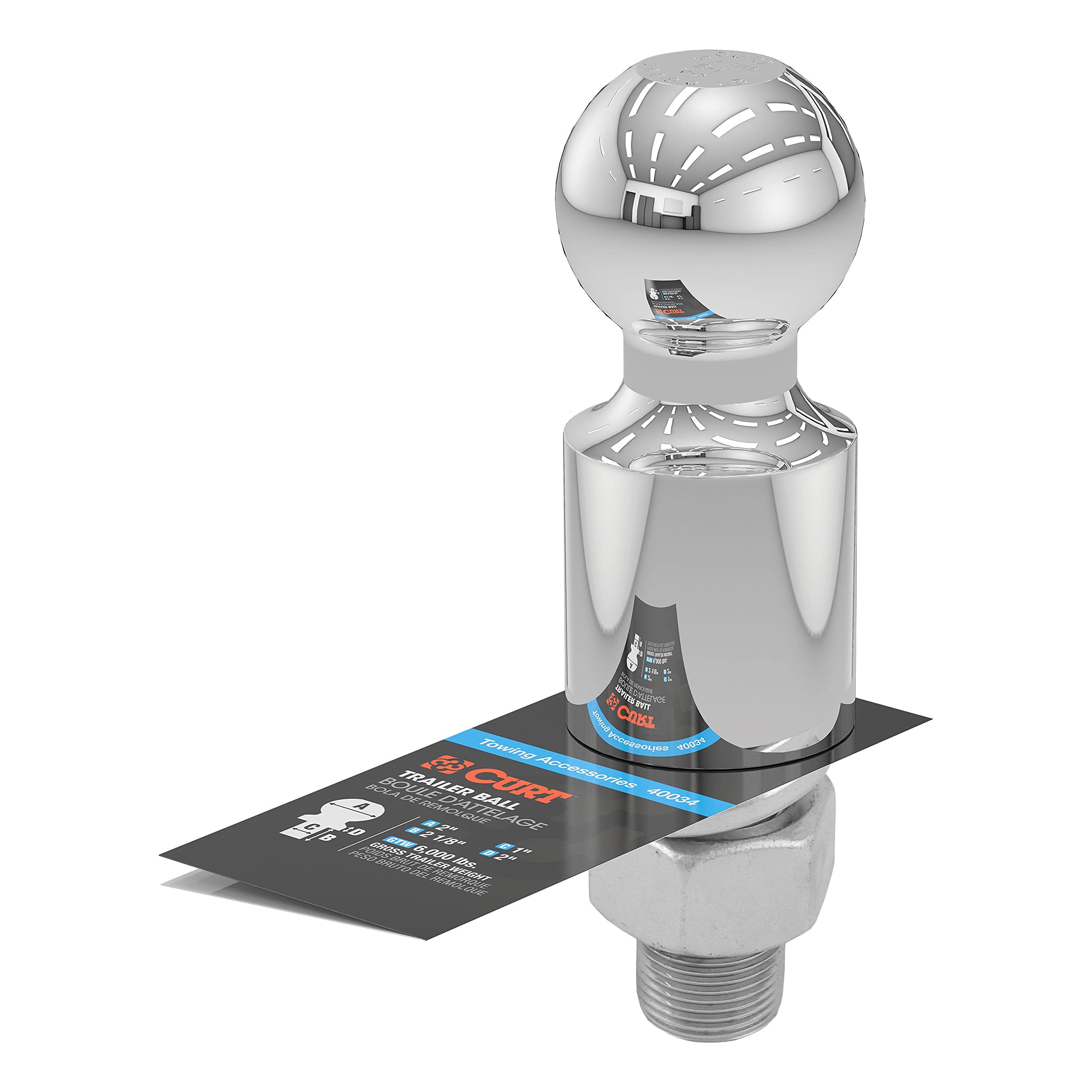 CURT 40034 with hex nut and washer for secure mounting.