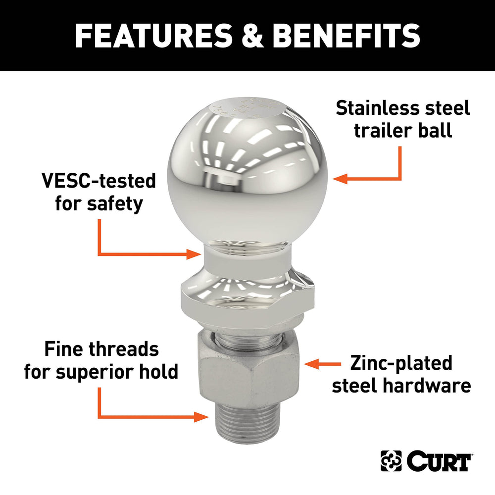 CURT 40053 includes zinc nut and lock washer for secure installation.