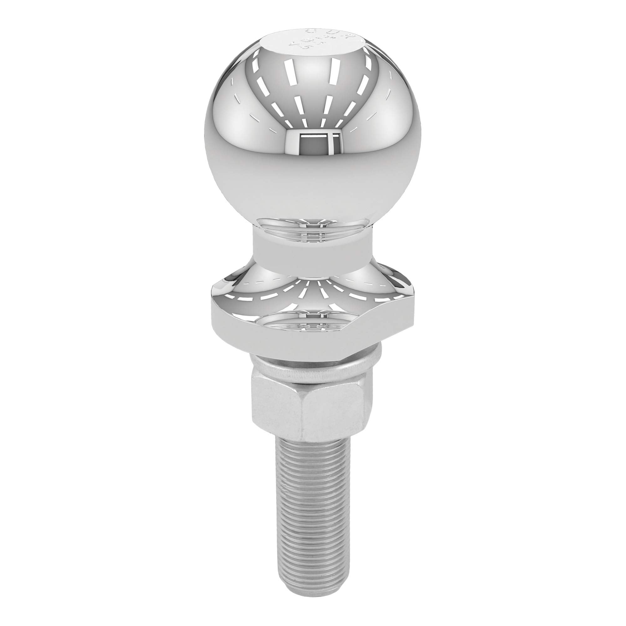 CURT 40073 chrome trailer hitch ball with durable finish ready for towing.