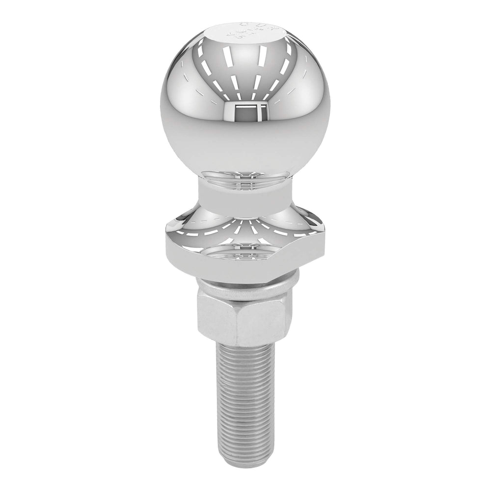 CURT 40073 chrome trailer hitch ball with durable finish ready for towing.