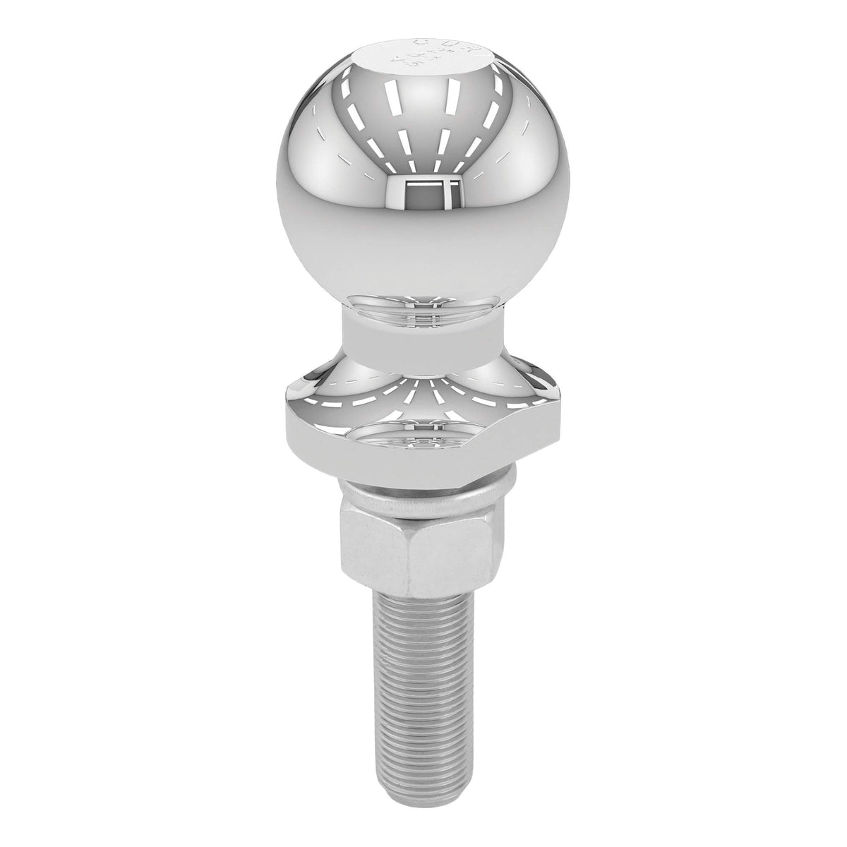 CURT 40073 chrome trailer hitch ball with durable finish ready for towing.