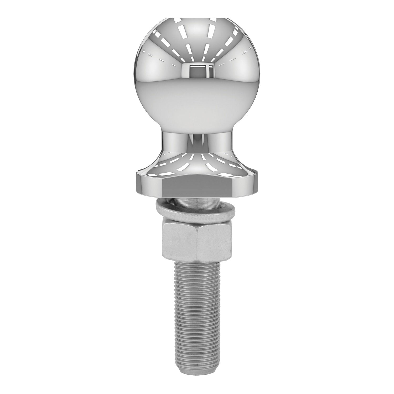 Zinc-plated nut and lock washer included with CURT 40073 for secure install.