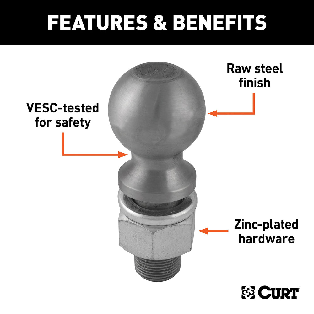 CURT 40085 hex nut and lock washer assembly for secure installation.