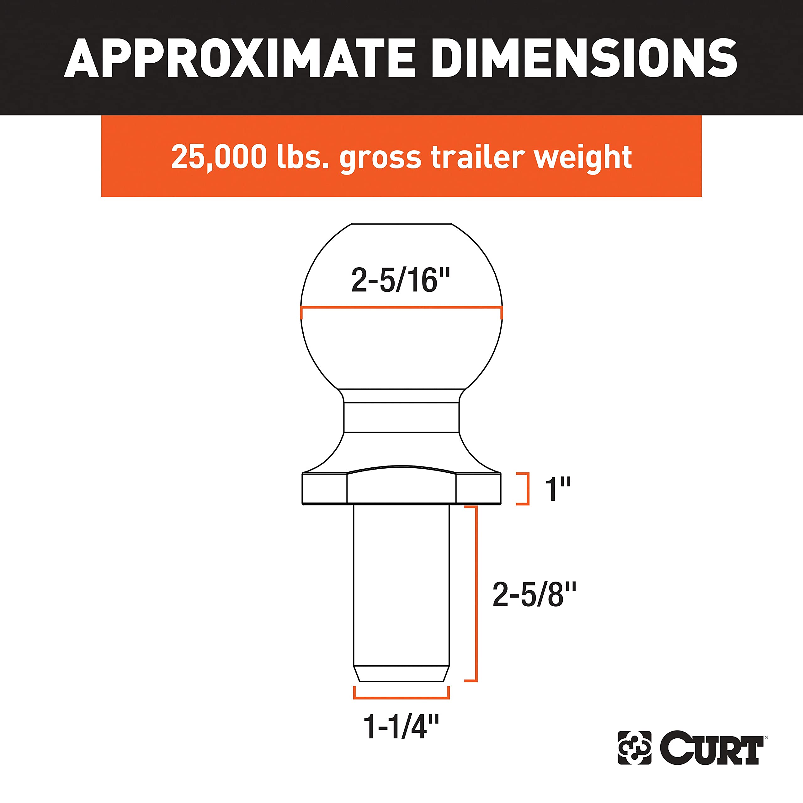 CURT 40086 raw steel trailer ball shank detail ensures secure hitch connection.