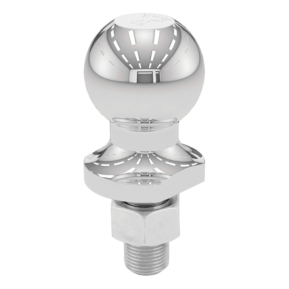 CURT 40095 chrome ATV/UTV hitch ball close-up showing weather-resistant finish