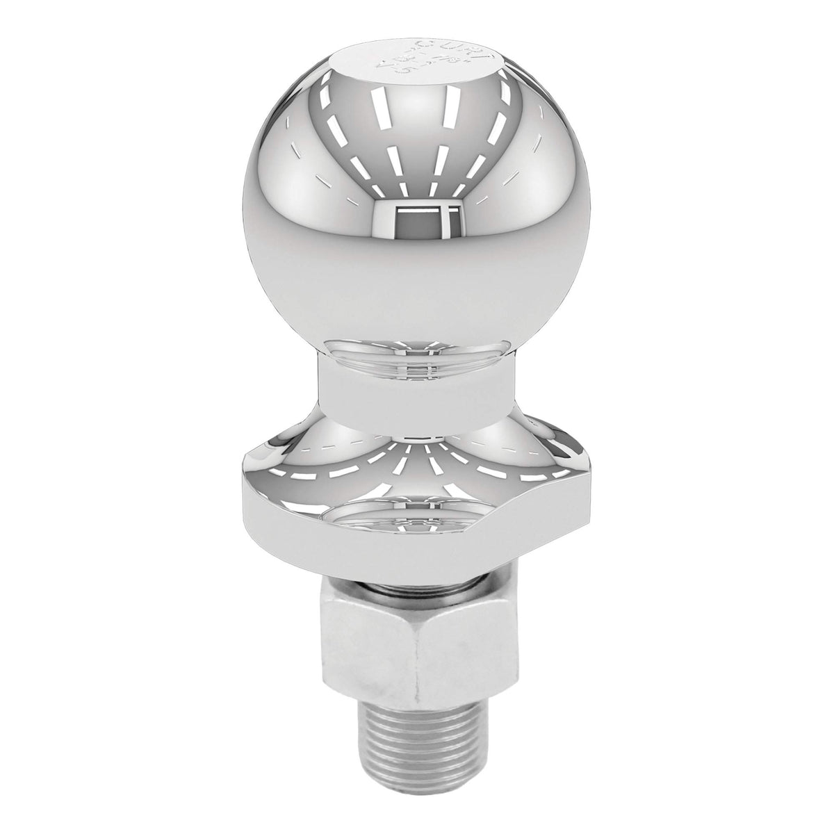 CURT 40095 chrome ATV/UTV hitch ball close-up showing weather-resistant finish