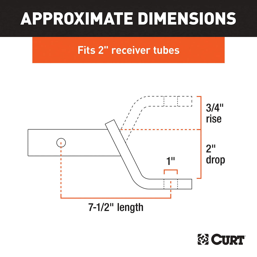 CURT 45030 2-inch drop helps level trailers for heavier loads