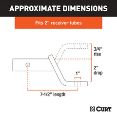 CURT 45030 2-inch drop helps level trailers for heavier loads