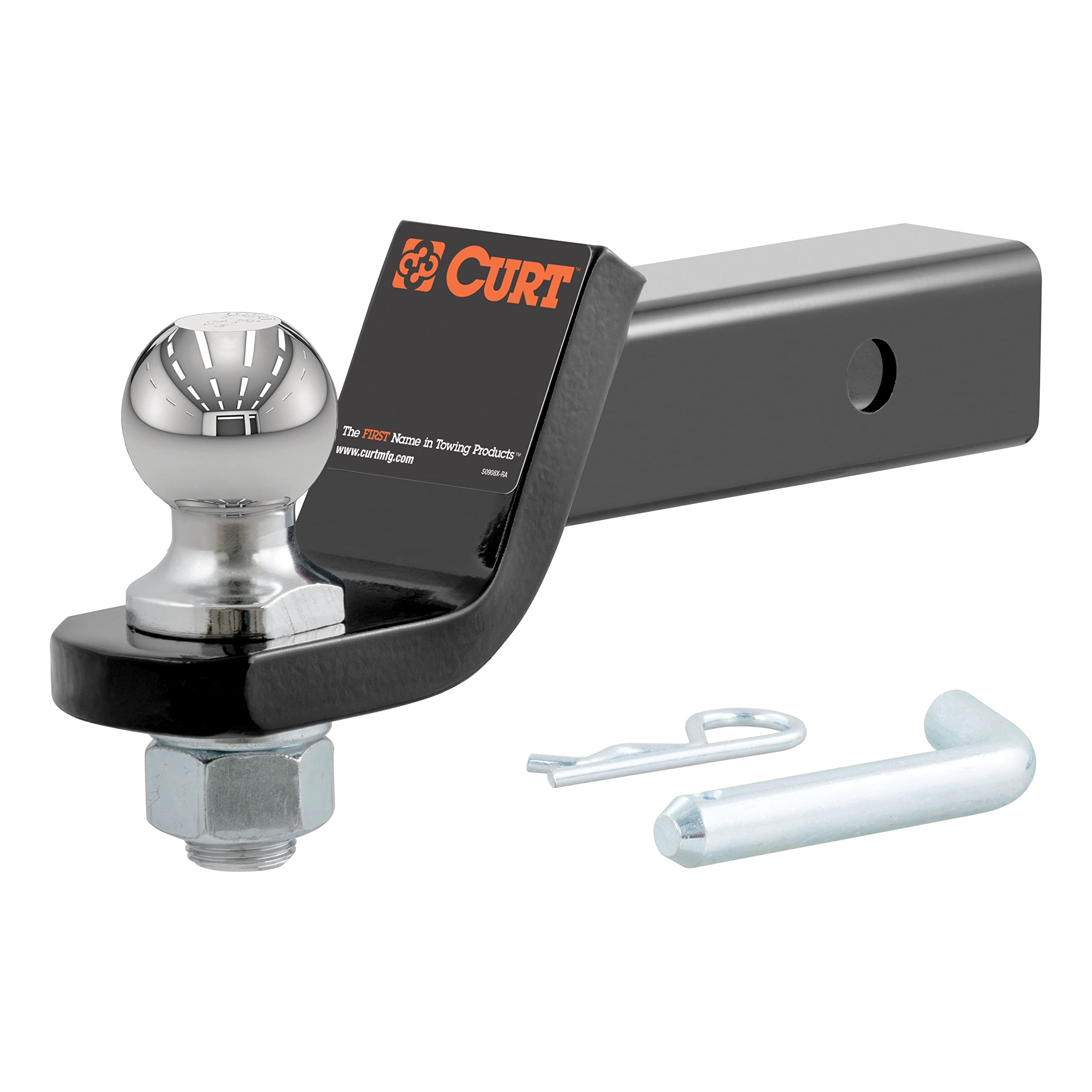 CURT 45034 Class III loaded ball mount with 1-7/8-inch ball ready for towing