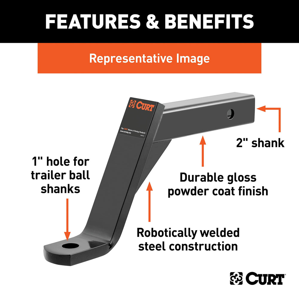CURT 45090 6-inch rise demonstration on the ball mount