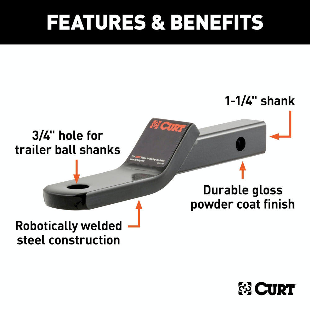 CURT 45503 with 1 inch drop aids level towing.