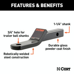 CURT 45503 with 1 inch drop aids level towing.