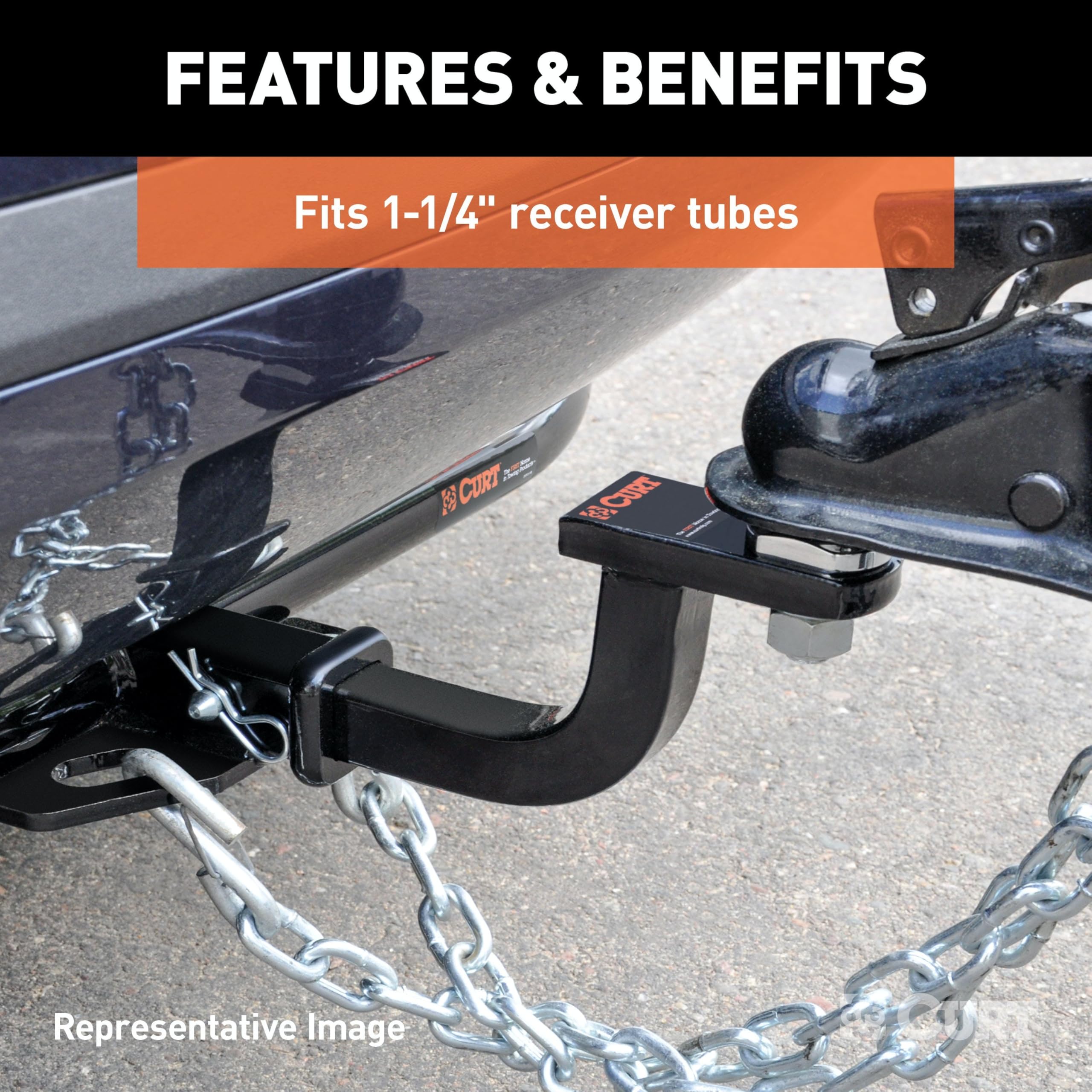 CURT 45503 with 3/8 inch rise helps proper hitch alignment.