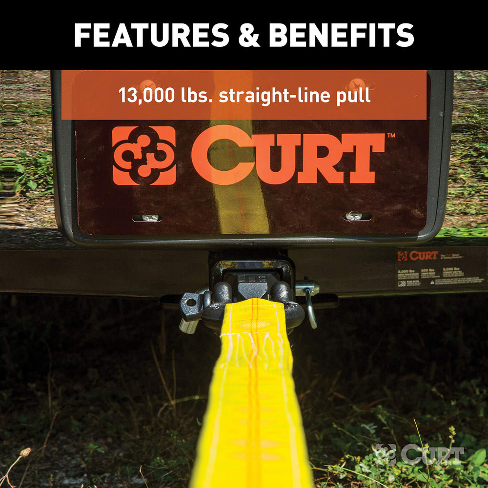 CURT vehicle recovery strap 83066 compatibility supports quick recoveries