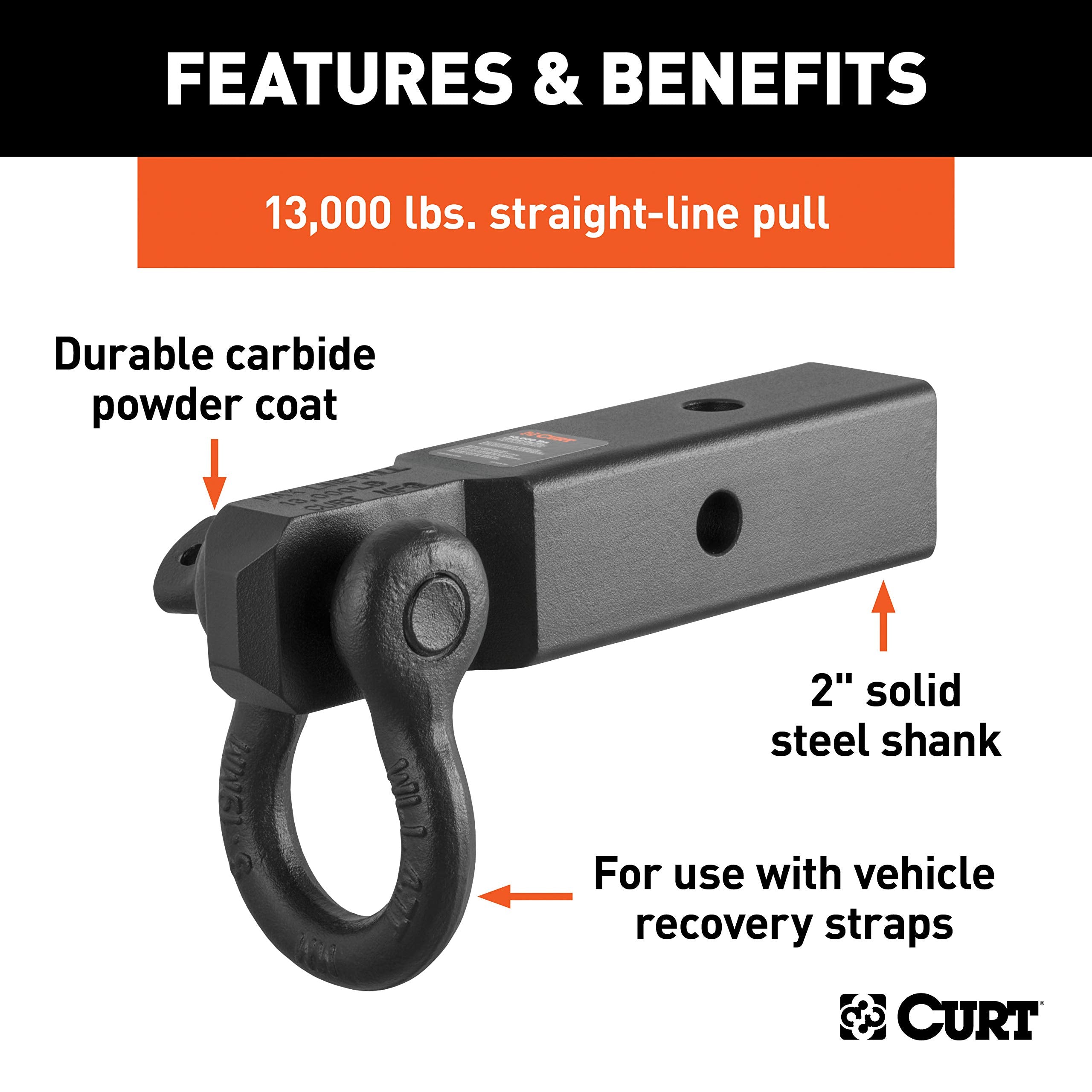 Corrosion resistant carbide powder coat protects CURT 45832 from the elements