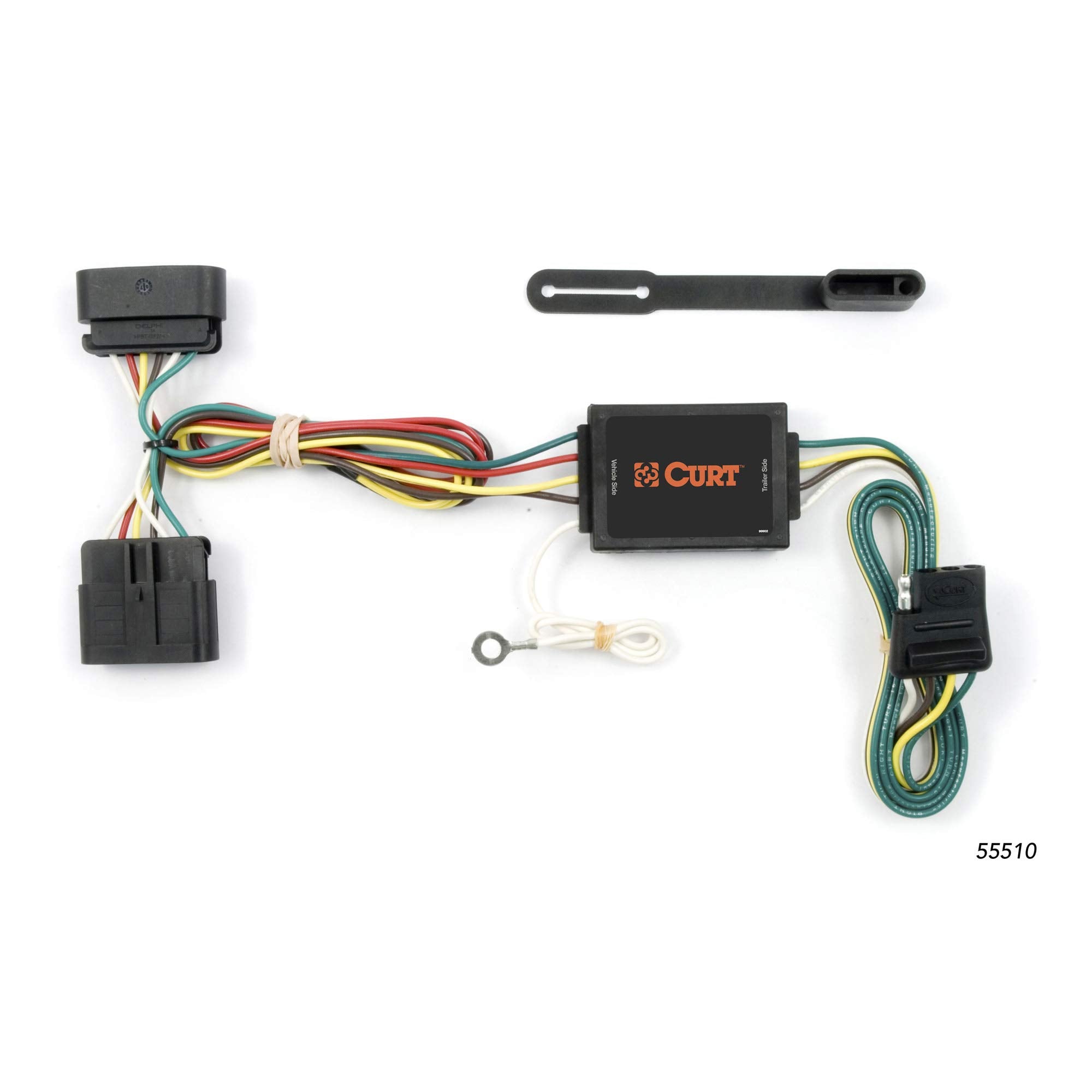 CURT 55510 4-pin harness plugs into tail light assembly for easy trailer power.