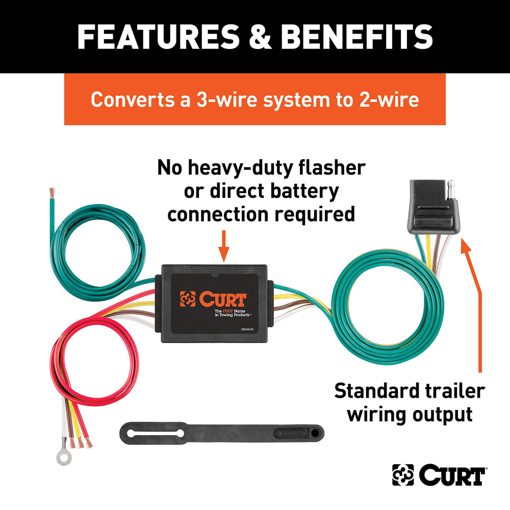 CURT 56130 SMT Converter wiring harness demonstrates easy splice-in installation