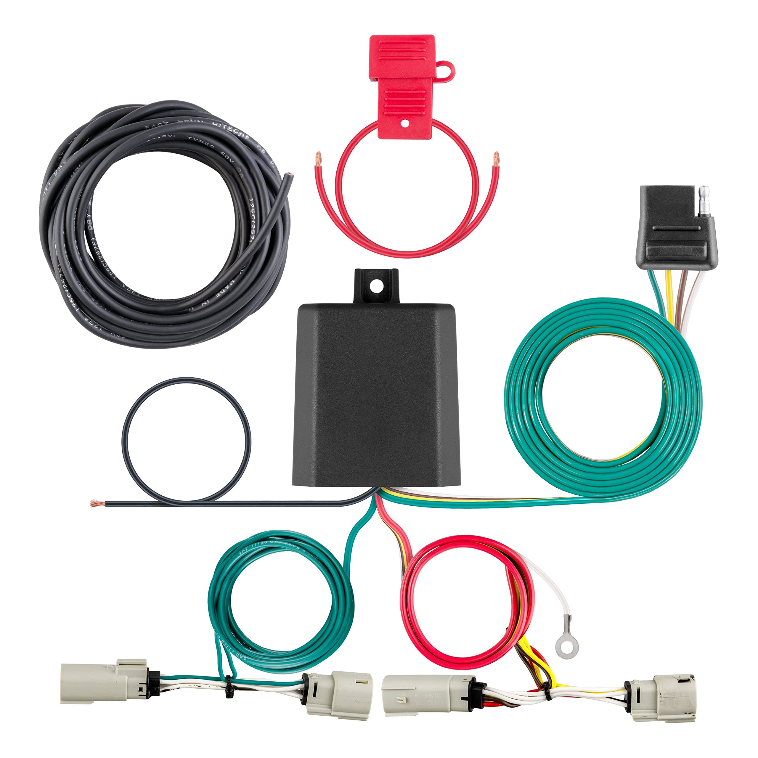 CURT 56468 4-way flat plug for Bronco tail lights in a plug-and-play setup.