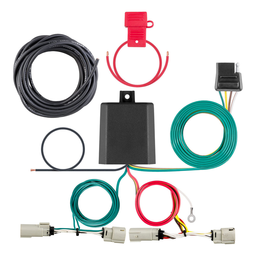 CURT 56468 4-way flat plug for Bronco tail lights in a plug-and-play setup.