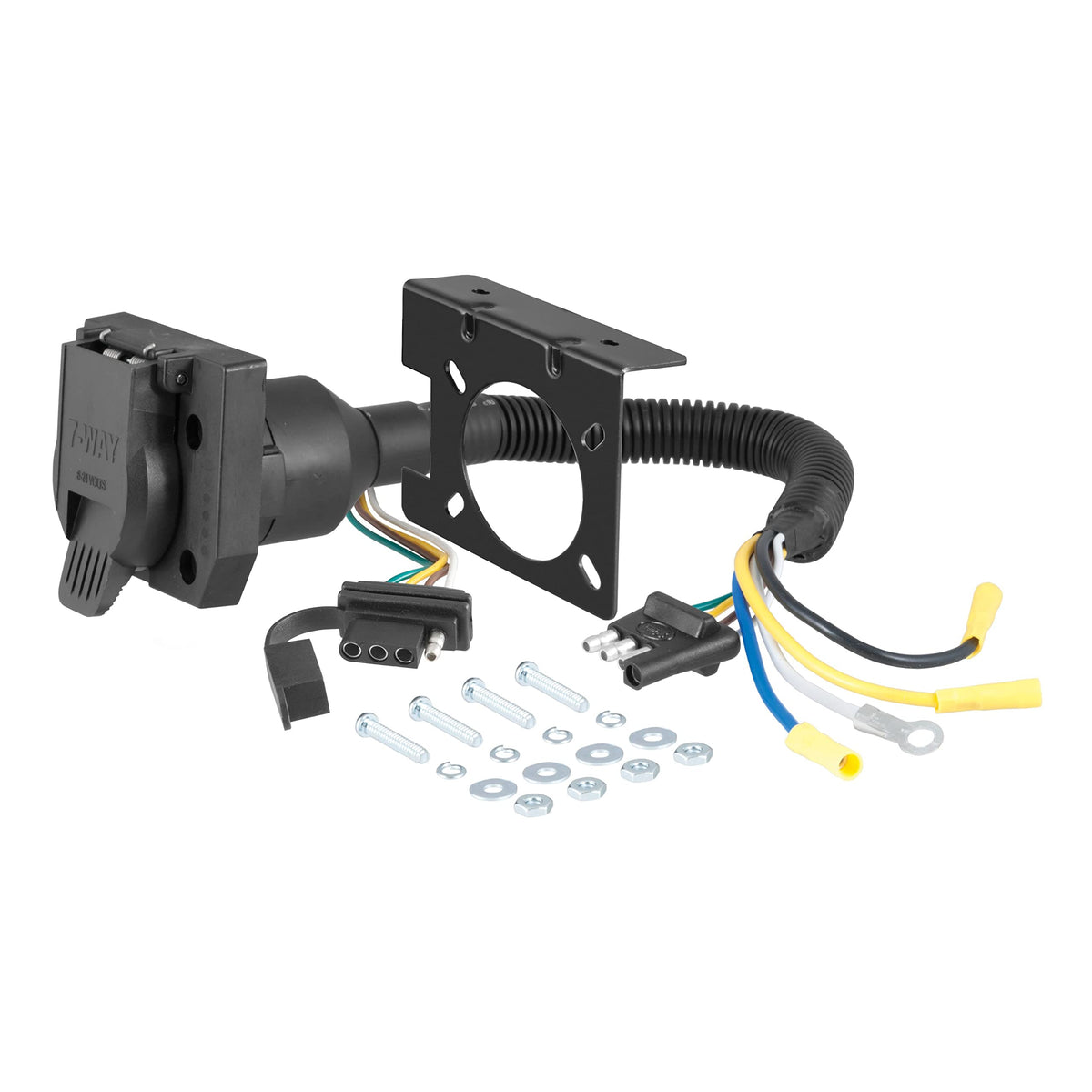 CURT 57672 dual-output adapter enables 4 to 7 way connections for towing