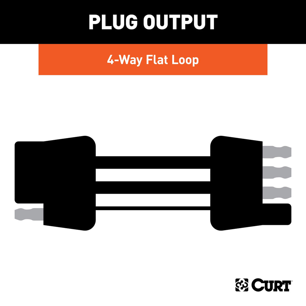 CURT 58050 color-coded wires simplify splice-in for tail, brake, and turn signals.