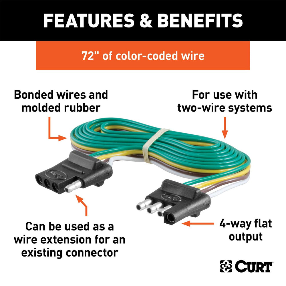 CURT 58050 durable rubber-molded housing resists rust and weather.