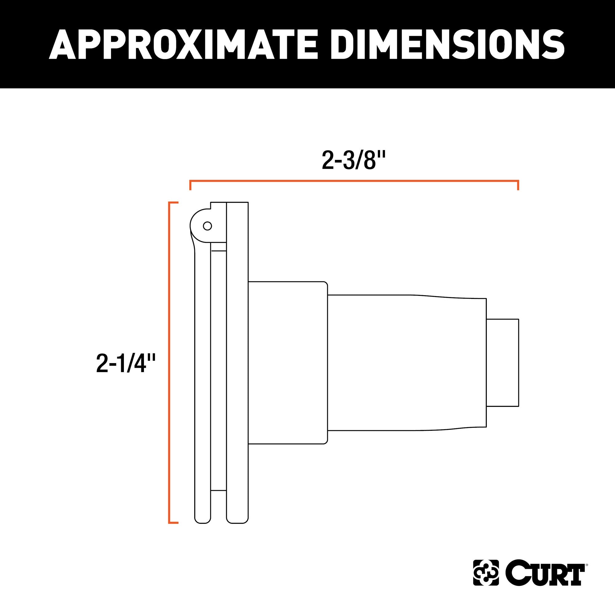 CURT 58070 spring-loaded dust cover protects the 4-pin socket from dust and moisture.