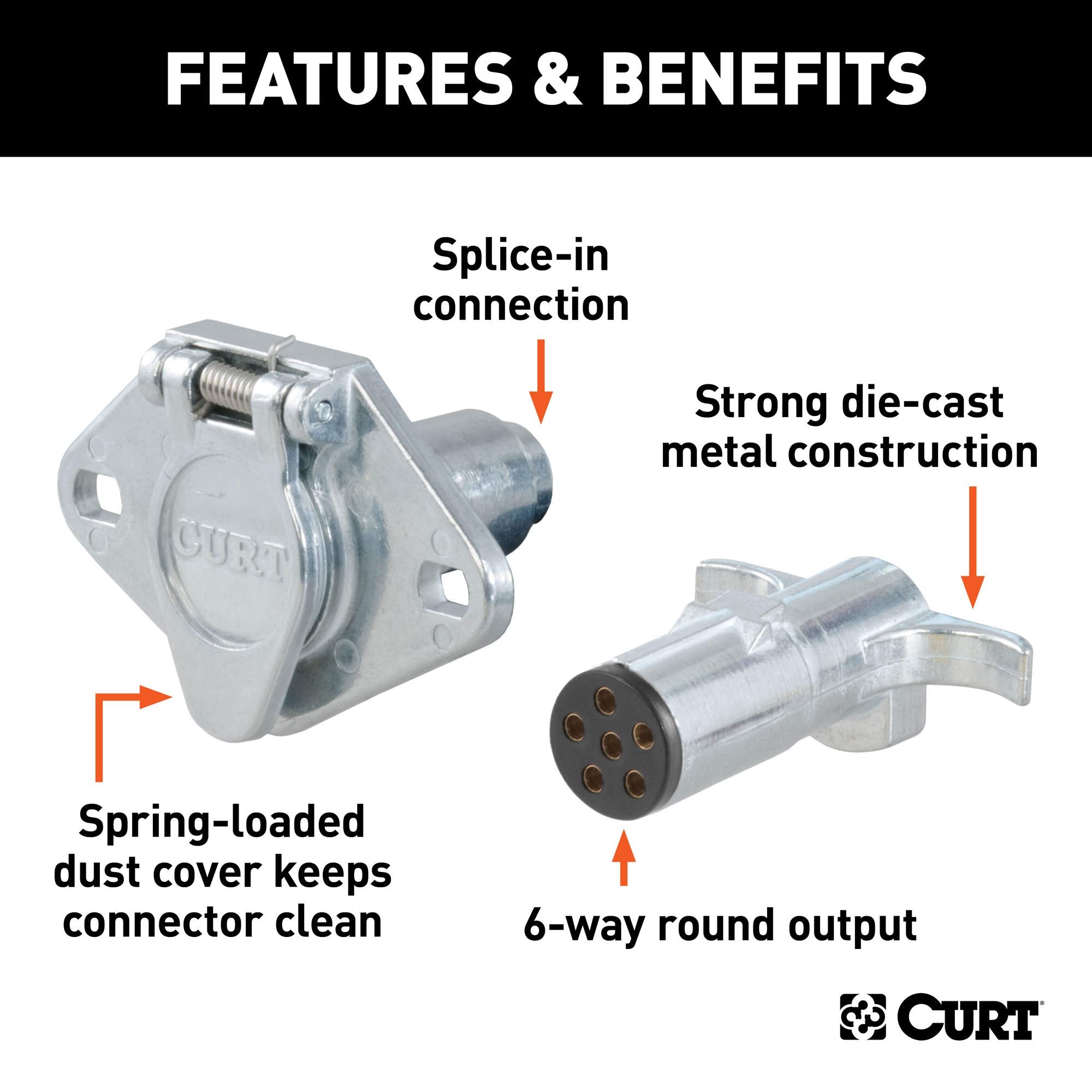 CURT 58092 die-cast metal housing for durability