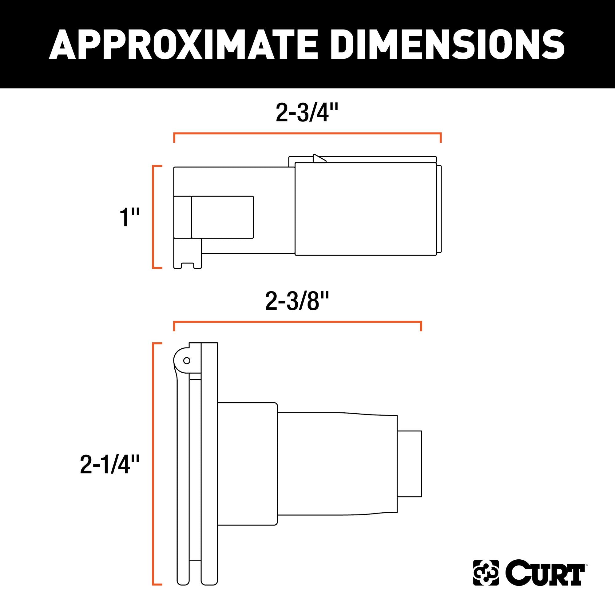 CURT 58092 trailer-side 6-pin round connector for consistent lighting